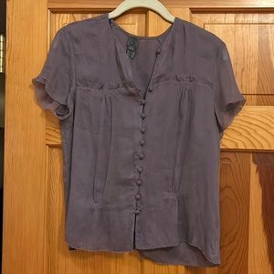 CK Calvin Klein Mauve Silk Cap Sleeve Blouse sz8